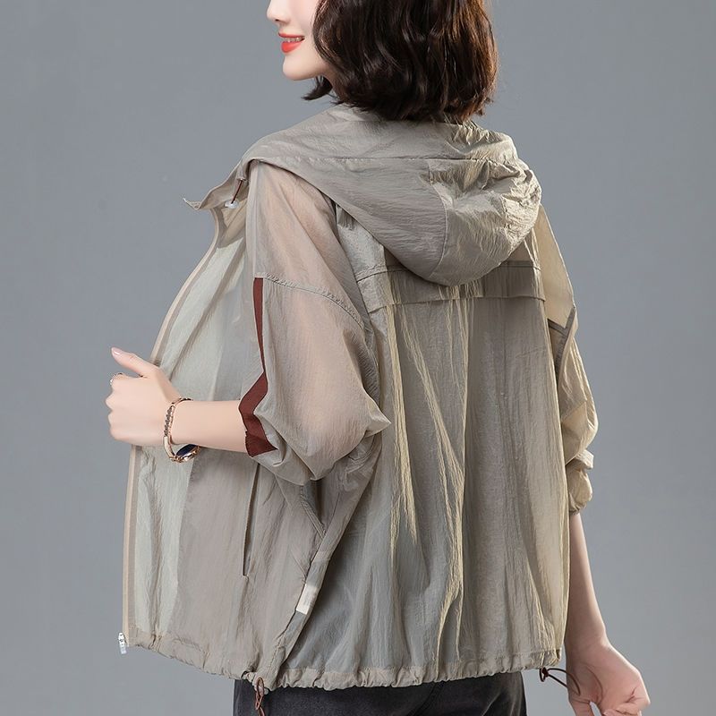 

Солнцезащитная одежда для женщин, летняя легкая свободная модная и универсальная для активного отдыха на открытом воздухе, женская солнцезащитная куртка L хаки