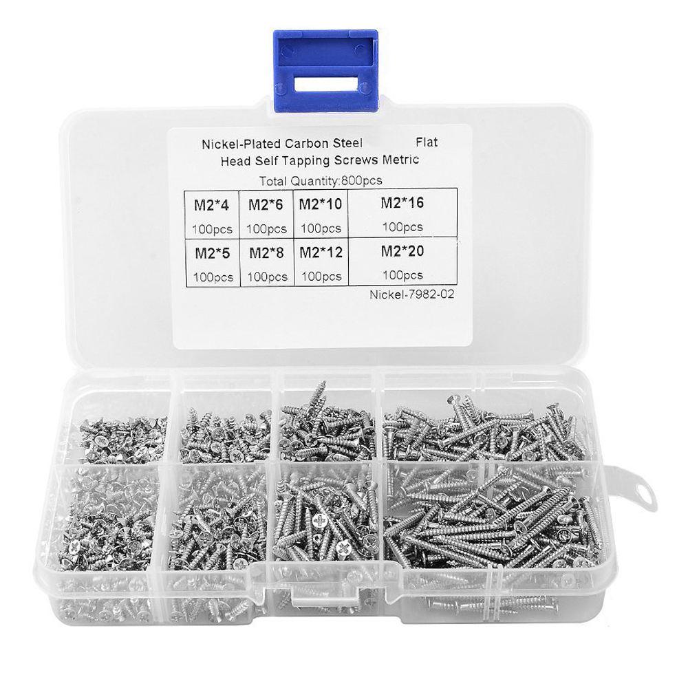 210pcs M2.5 Stainless Steel SS304 Hex Socket Cap Head Screws and Nuts Assrotment Kit with Case Stainless Steel Screw Nuts Sets