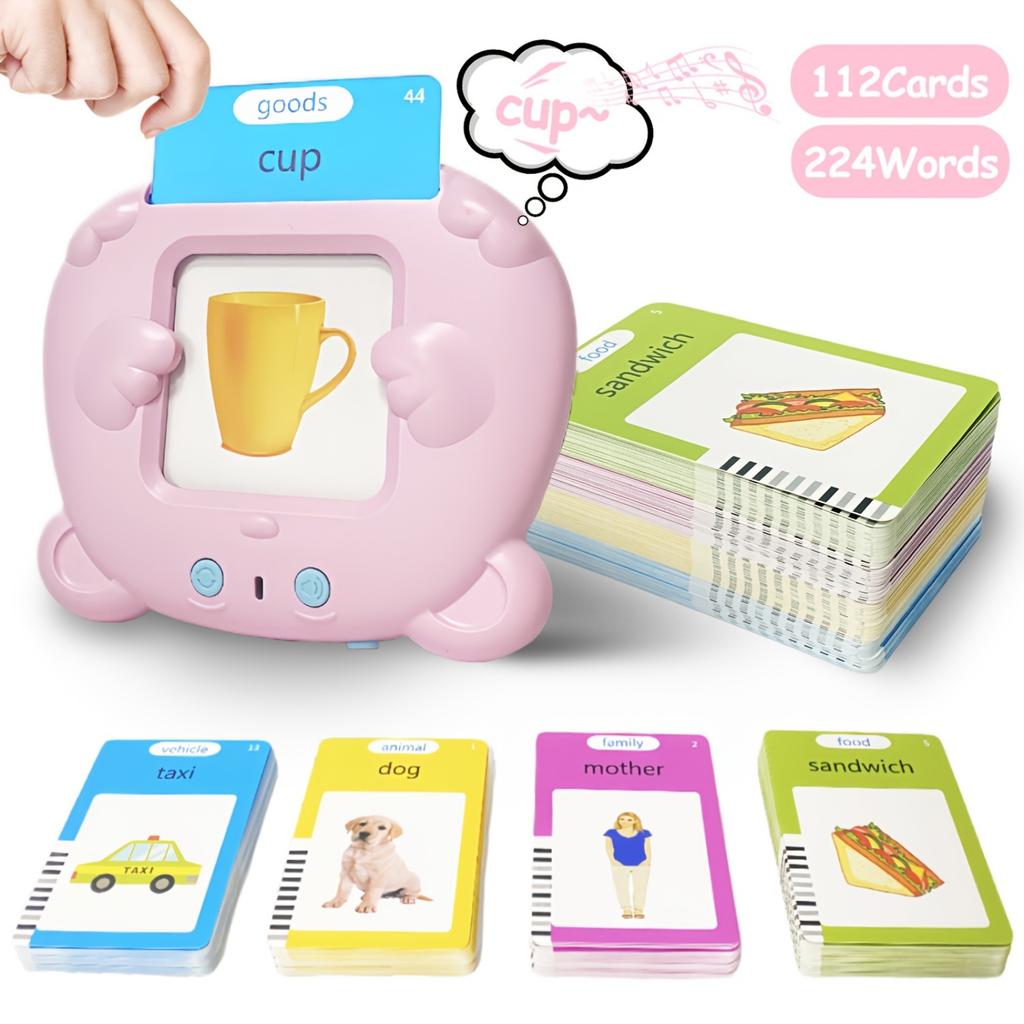 Educational Flash Card Toy with Electronic Card Reader for Language Learning Early Childhood Development Interactive Learning Tool for Kids