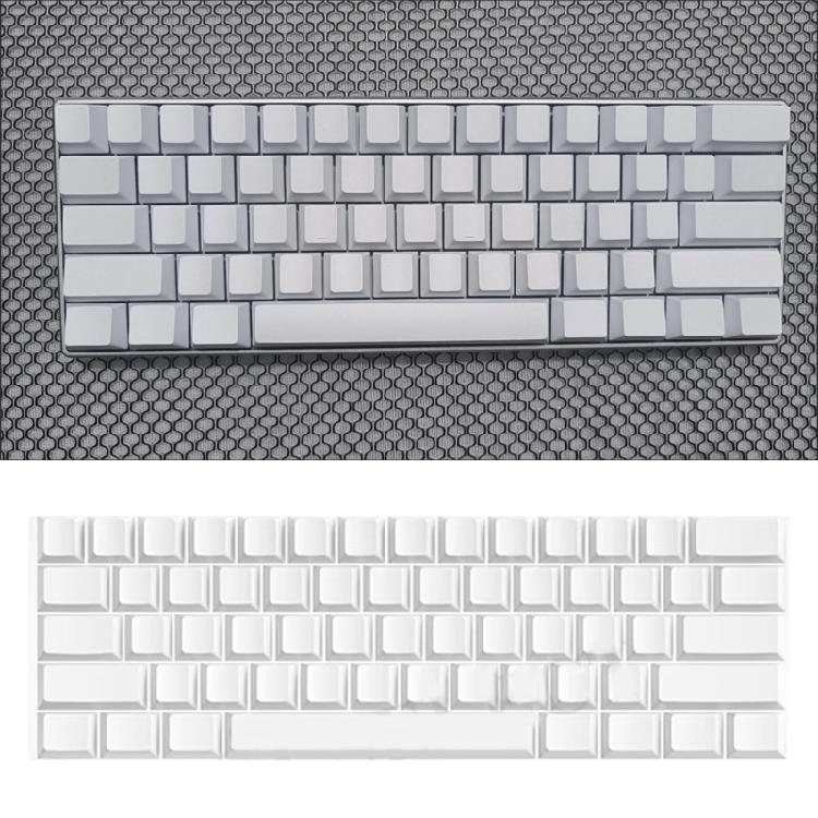 61 Key Blank White Keycaps Set Original Height No Lettering Fits Most Mechanical Keyboards Minimalistic Blank Keycaps