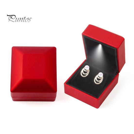 Boîte à bagues de fiançailles, conteneur à bijoux avec lumière LED, conception magnétique de rangement, boîte-cadeau à bijoux compacte et portable, fournitures de fête de mariage