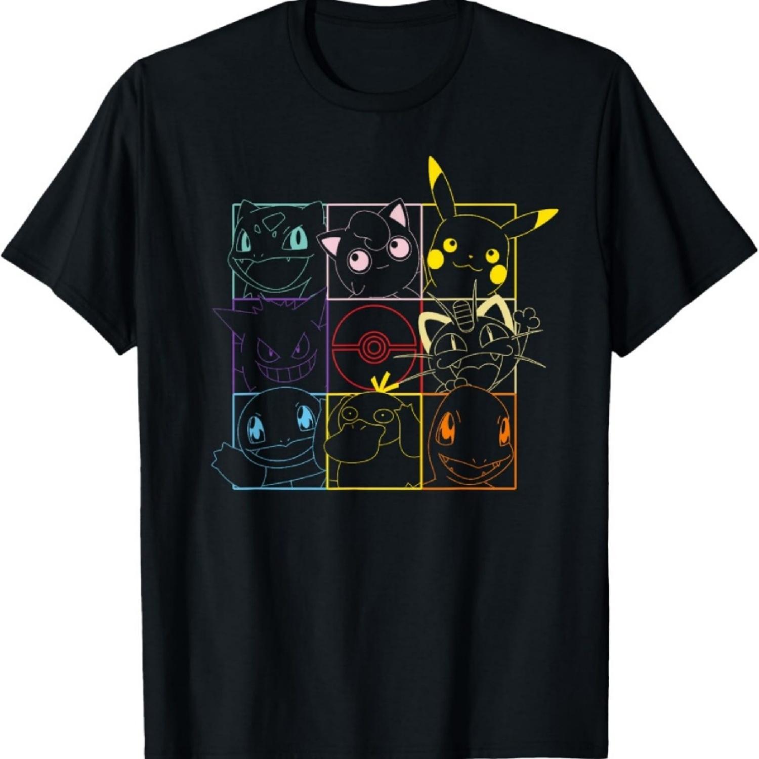

Pokemon Adult Unisex Black Grid T-Shirt XXXXXL чорний