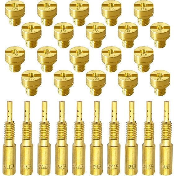 Main Jet and Pilot Slow Jet Kit for Mikuni Carburetors Large Hex VM4/042 & VM22/210 Set 30 Pcs