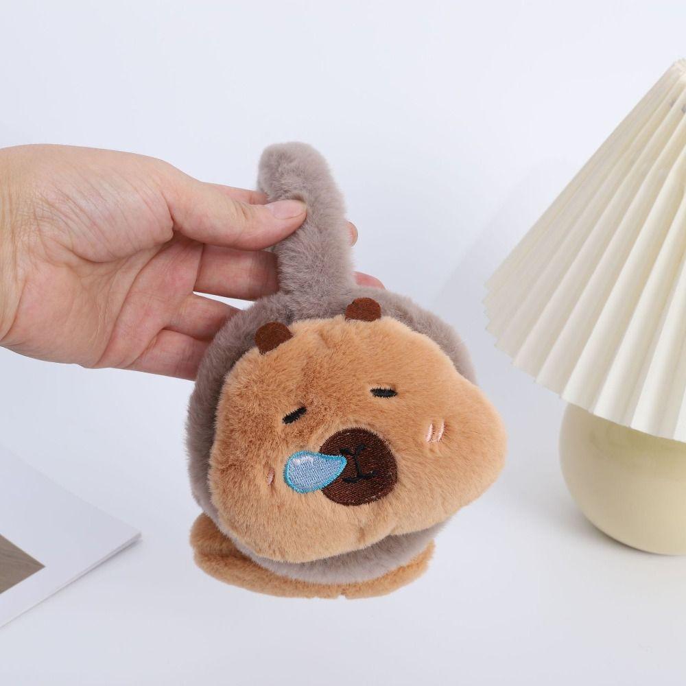 Cartoon Animal Warm Earflaps Windproof Cute Ear Cover Comfortable Capybara Plush Earmuffs  Riding
