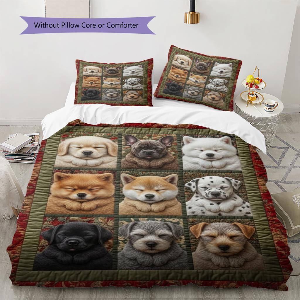 Cartoon Pattern Bedding Quilt Set Quilt Cover Pillowcase Home Decoration Birthday Gift (1 * Duvet Cover + 2 * Pillowcase, Without Core)