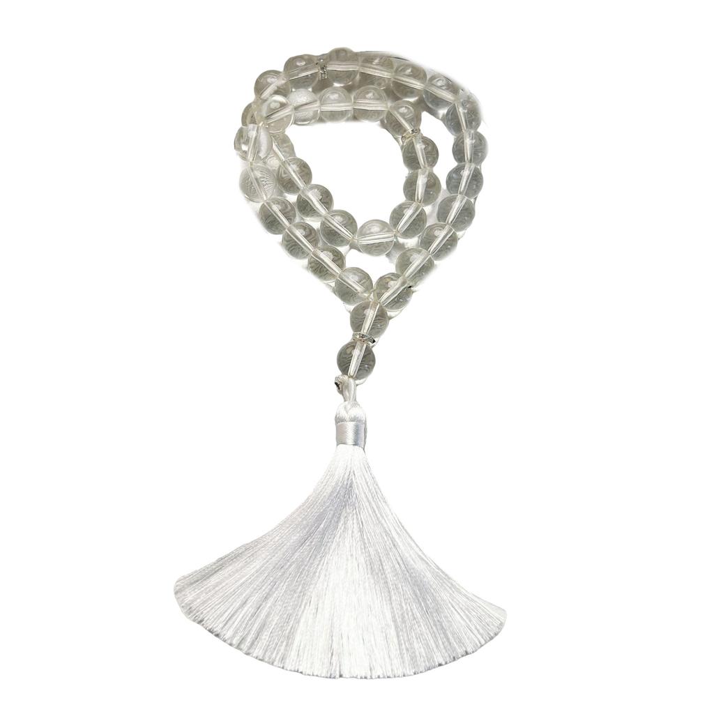 Glass Beads Bracelet Rosary Beads and Fringe Pendants for Prayer Meditations Elegant Glass Grains Rosary Beads