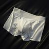 Men Boxer Underwear Elastic Mid-Waist Design Patchwork Color U-Convex Shorts Briefs Smooth Texture Panties
