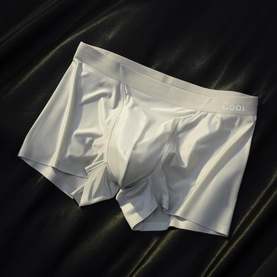Men Boxer Underwear Elastic Mid-Waist Design Patchwork Color U-Convex Shorts Briefs Smooth Texture Panties