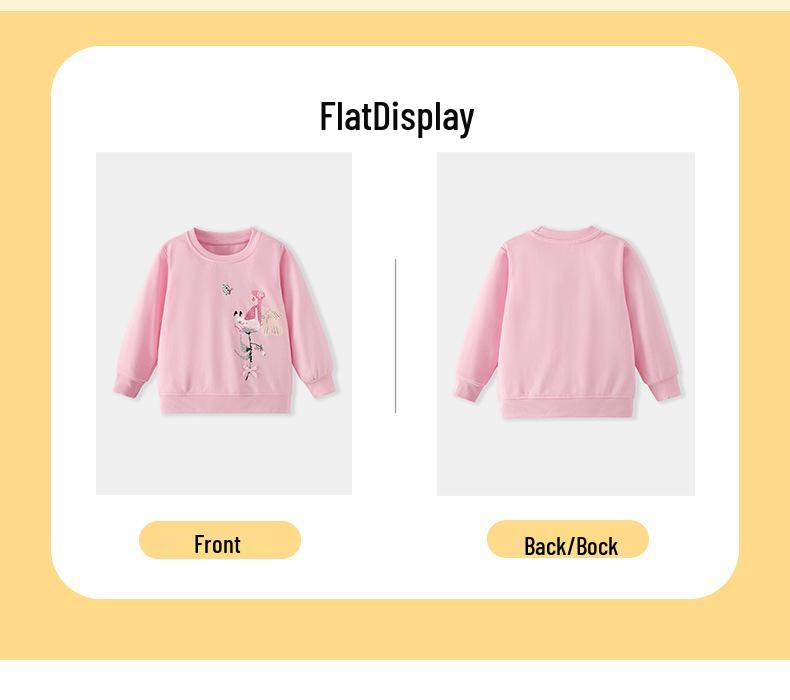 26th Autumn/Winter Girls' Hoodie - Flowers, Butterflies, Fairies Print, Round Neck, Long Sleeve