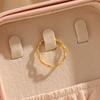 E.B.belle Super Minimalist Braided Twisted Thin Gold Rings For Lady Waterproof Stainless Steel 18K Gold Plated Girl's Ring