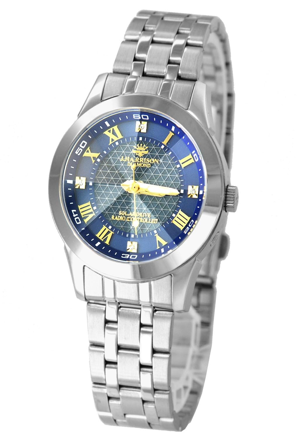 

Watch of the A beautiful watch with an cut with diamonds J.HARRISON (John Harrison) Women s Solar-Powered Radio-Controlled [Easy self-adjustment band] синий
