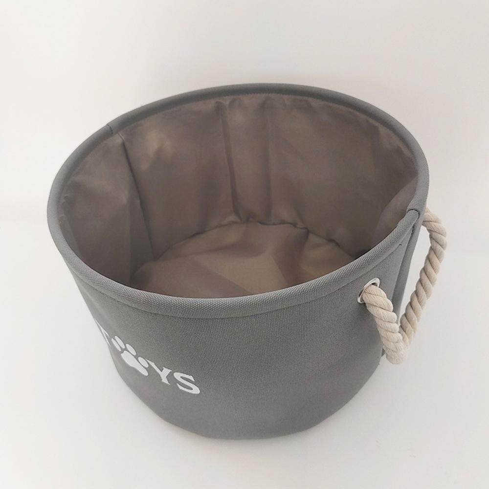 Round Dog Pet Toy Basket Cat Clothes Storage Box Foldable Storage Basket with Handle Pet Supplies
