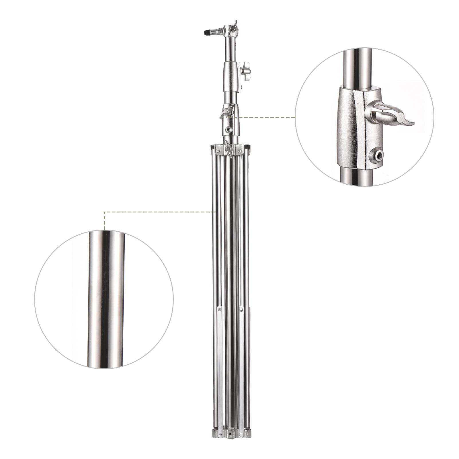 

Heavy Duty Photography Light Stand Tripod Stainless Steel Max. 280cm 110in Height with 1 4 Inch & 3 8 Inch Screw for серебряный