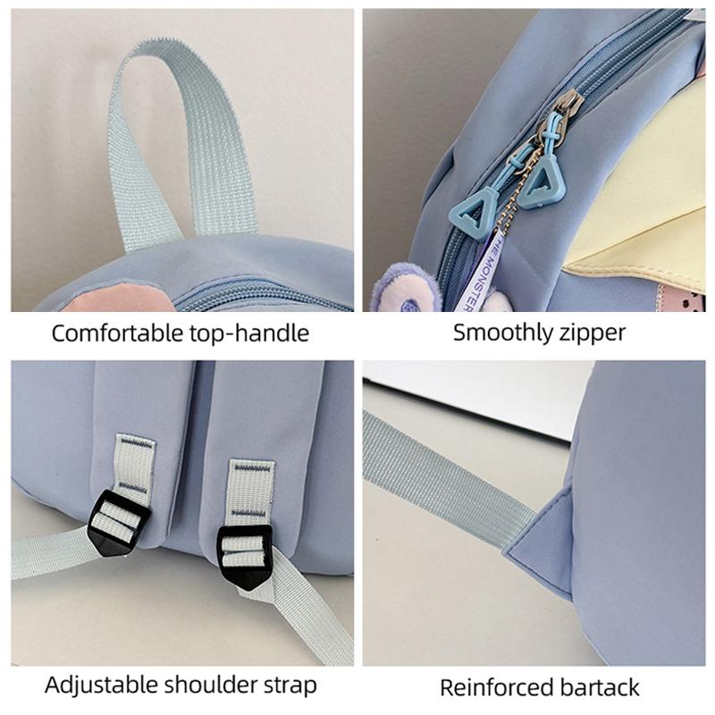 Nový studentský roztomilý batoh Kreslený LABUBU Velkokapacitní školní taška Batoh pro sladkou dívku Denní volno Kontrastní taška