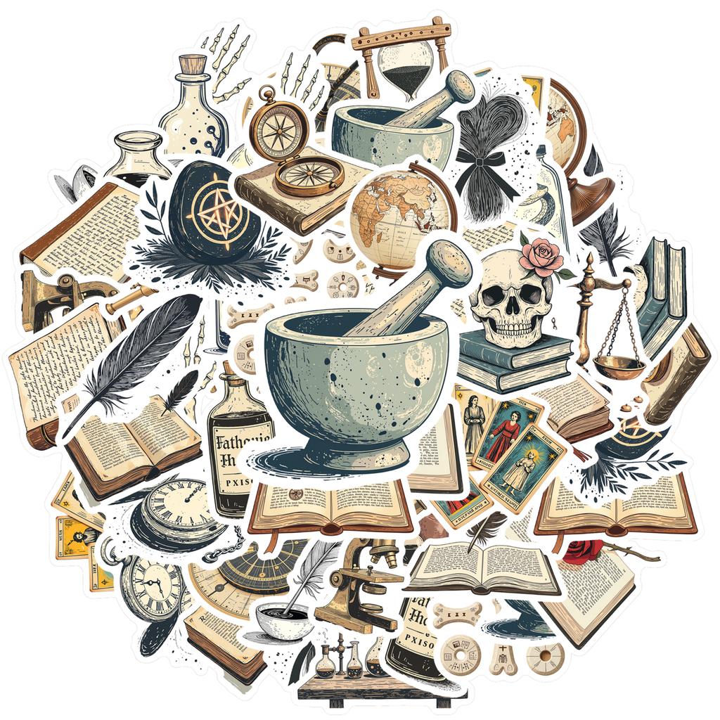 35pcs Mystical Stickers Retro Astronomy Antique Stickers Mystery Stickers For Notebook Luggage Mobile Phone Cup DIY DIY