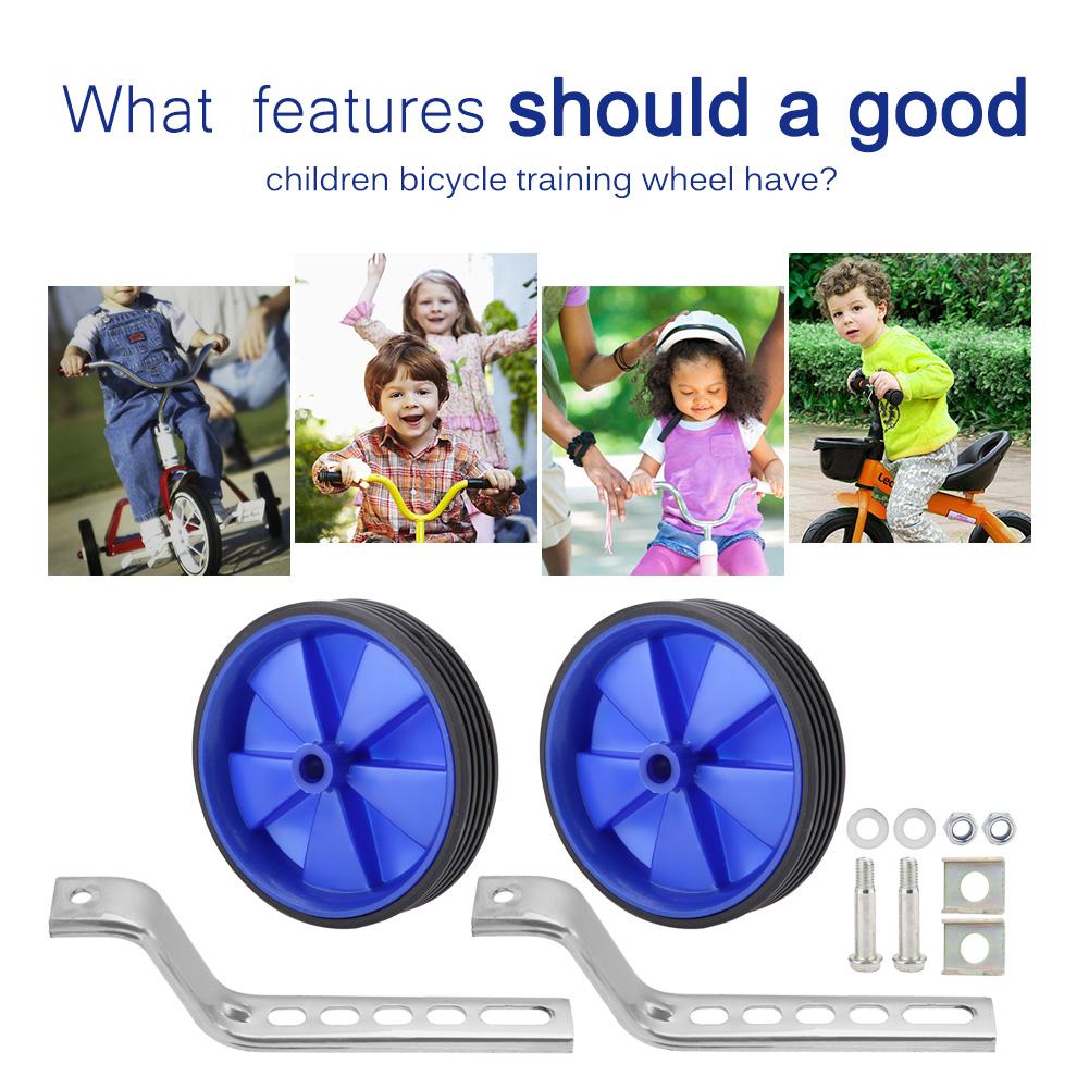 2Pcs Adjustable Training Side Wheels Stabilizer for Children 12 20  Bicycle Balance(Blue)