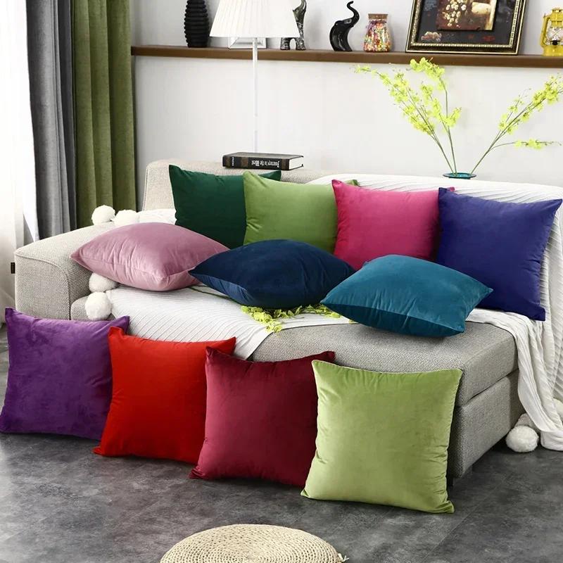 Coffee Cushion Cover  Throw Pillow Covers Decorative Short Plush Pillowcase  Pillowcases for Pillows Twin Size Bedding