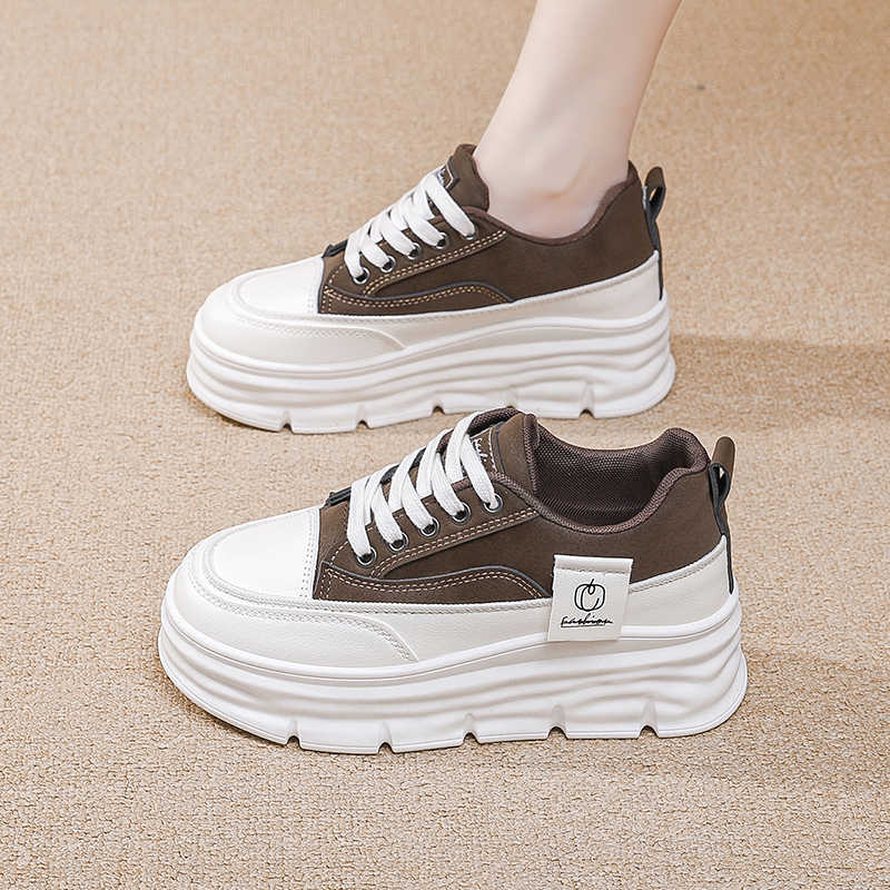Fashion Key Height Perforated Runners Women Vulcanize Gray Sneakers Red White Shoes Sports Footwears Traning Brand Name