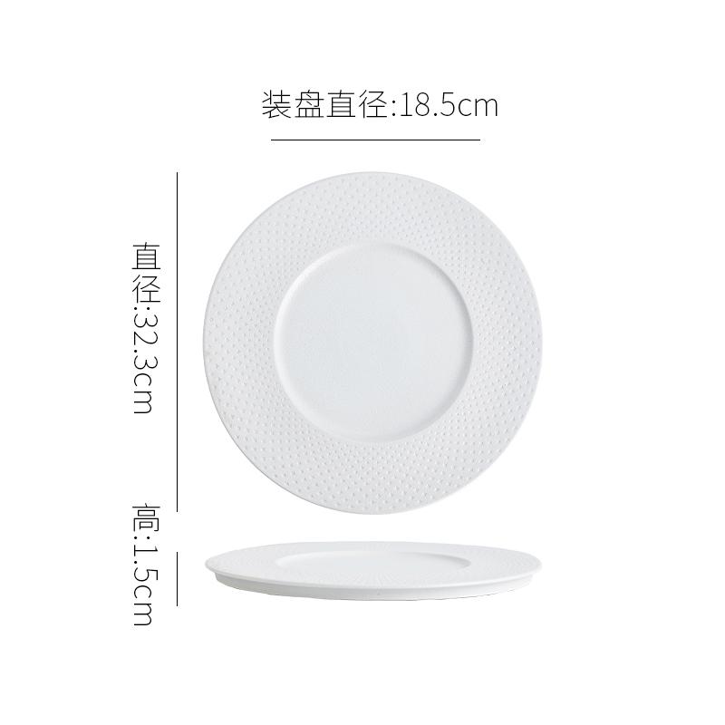 Solid Color Ceramic Flat Plate Steak Plate Pasta Plate Sushi Dessert Plates Restaurant Molecular Cooking Specialty Tableware