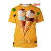 Colorful Ice Cream 3D Printed Top Casual Short Sleeve T-shirt for Adults Summer Plus Size Men's T-shirt