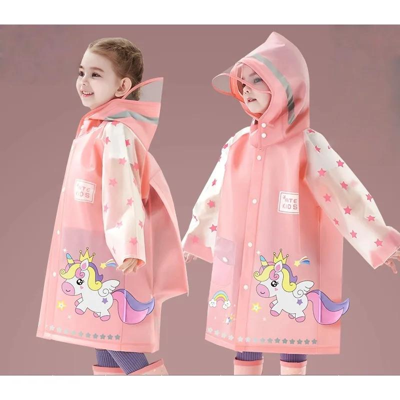 Cute Unicorn Children's Raincoat – Cartoon Poncho Style Rainwear for Boys & Girls Outdoor Waterproof Impermeable Kids' Rain Coat