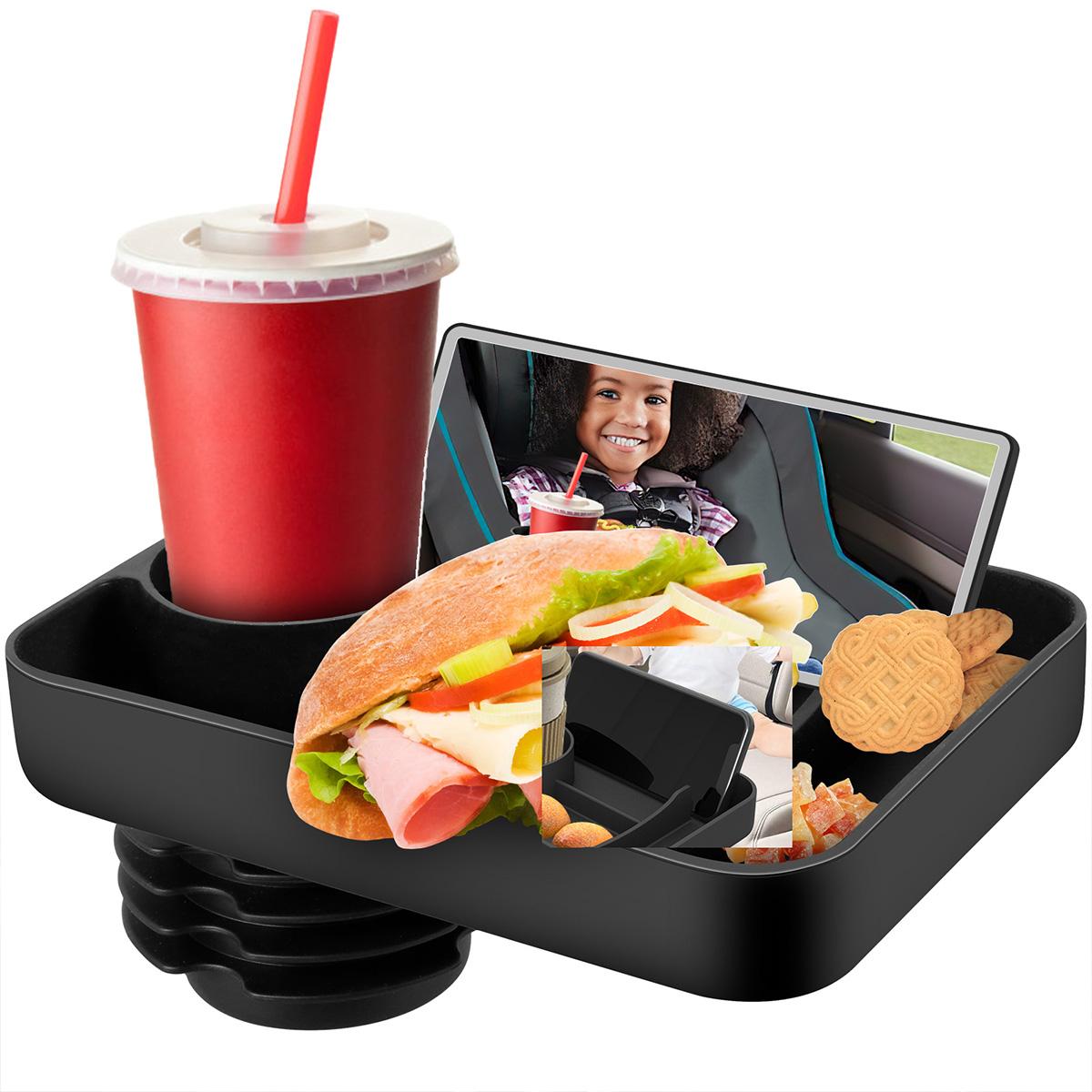 

Car Seat Snack Tray with Cup Holder Silicone Kids Car Seat Travel Food Tray Portable Snack Tray for Toddler Car Seat