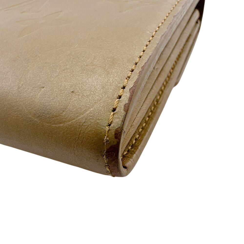 LOUIS VUITTON Monogram mat leather Portefeiulle Sarah Purse beige leather Used