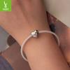 S925 Sterling Silver Plated Love Beaded Jewelry Accessories, Romantic Valentine'S Day I Love You Beads