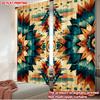 2D Flat Printing 2pcs Curtain Curtain Geometric Tribal Design Digital Printed Polyester Drapes Family Party Perfect for All