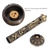 Incense Burner Bronze Tone Dragon Phoenix Relief Craft Ornaments Tea Room Decoration Incense Stick