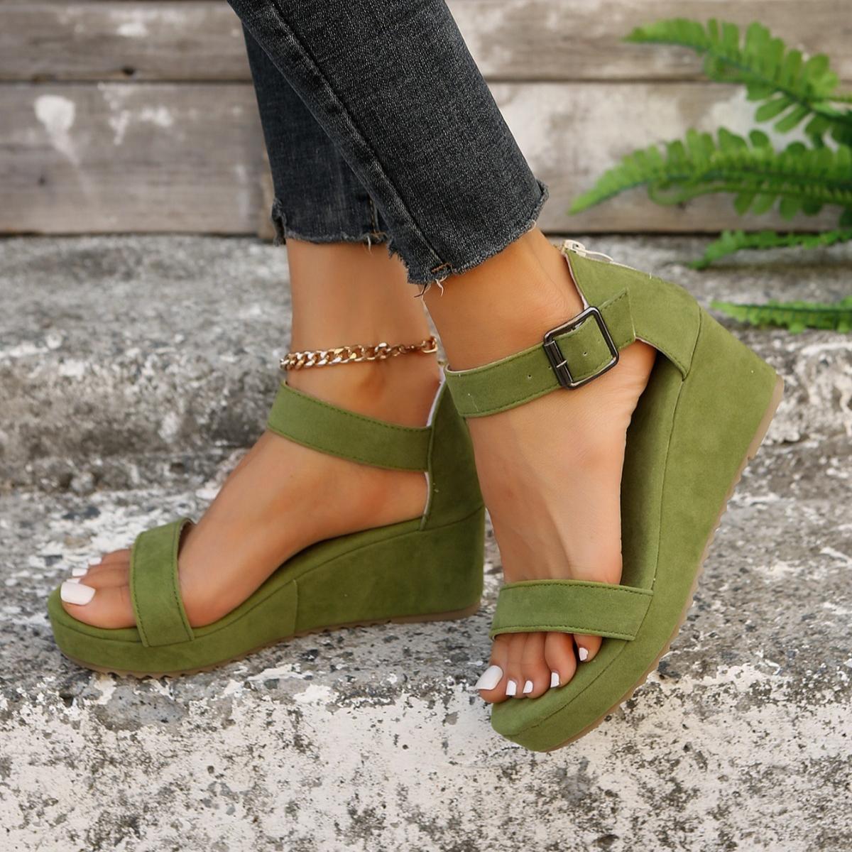 

Fashion Women Sandals 2024 New Summer Fashion Comfortable Sandals Women Wear-resistant Platform Heels Women Outdoor Sexy Wedge Shoes 35 светло-зеленый