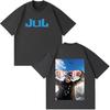 Hip Hop Fashion Tshirt Rapper JUL Fashion Print Tshirt Y2k Vintage Shortsleeved Casual Loose Oversized Streetwear Unisex