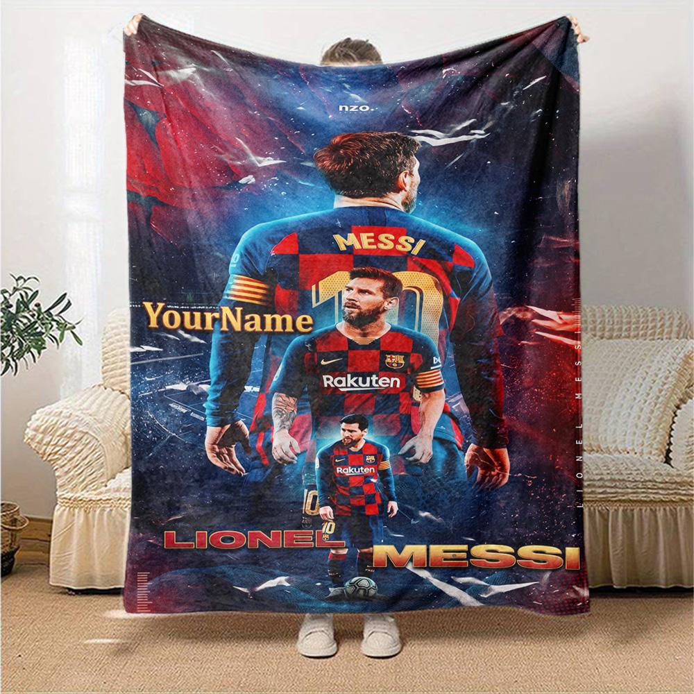 Messi Personalized Text Blanket Multi-purpose Personalized Blanket Durable Comfort Throw For Chair Living Room Bedding Couch for All Occasions