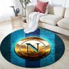 Tappeto Rotondo Stampato SSC Napoli, Tappeto Circolare Antiscivolo Lavabile per Soggiorno Camera da Letto Sala Giochi, Decorazione per Tifosi Sportivi, Regalo per Feste Compleanni