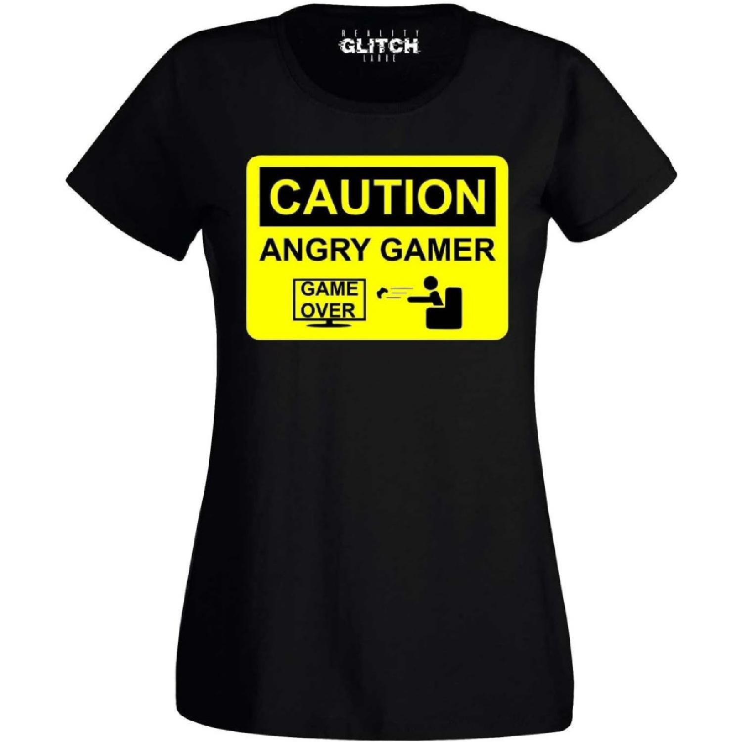Reality Glitch Women s Angry Gamer T-Shirt S