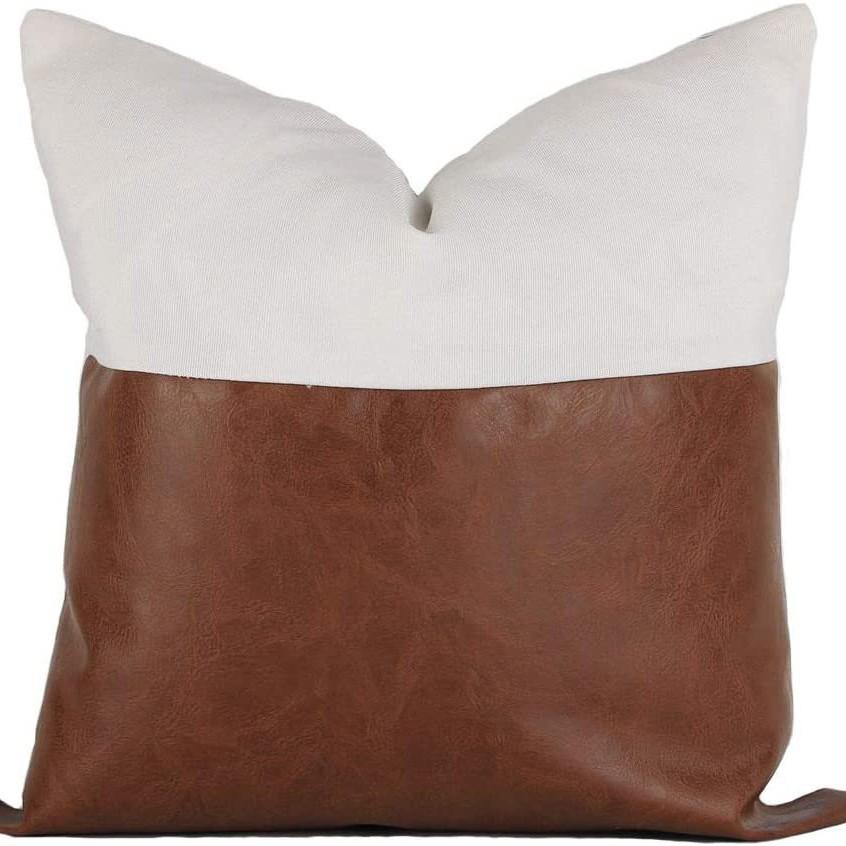 Moderner minimalistischer Stil Leder Baumwolle Canvas Steppkissen B&B Hotel Sofa Heimdekoration Kissen