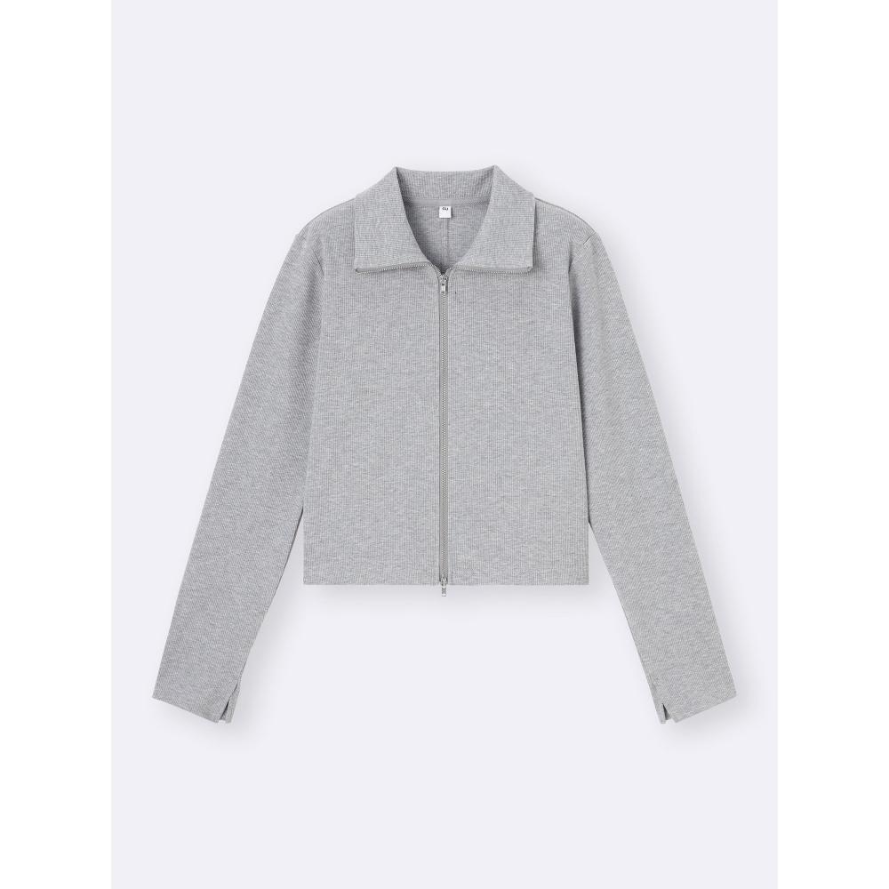 Gu By Uniqlo Rib Double Zip Cardigan