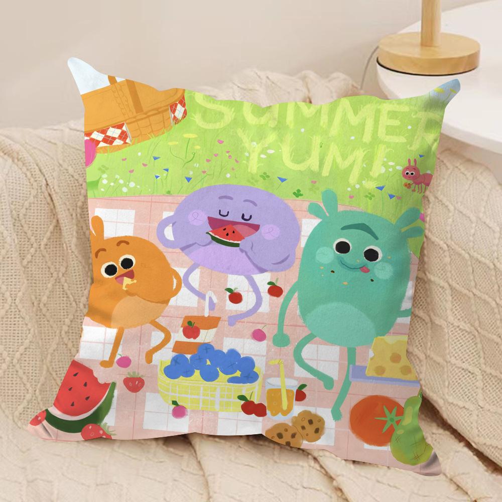 Federa Cuscino Anime The Bumble Nums Peluche Corto Setoso Stampa Double-Sided Federa per Cuscino per Divano Tutte le Stagioni Decorazione Casa Regalo