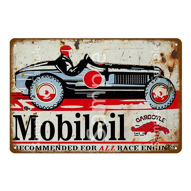 Texaco Mobiloil Ampol Моторное масло Жестяной знак Металлическая табличка Постер Винтажная Индивидуальная живопись Гараж Классический Декор Наклейка Esso Арт YK059 20x30cm（7.8x11.8inch）