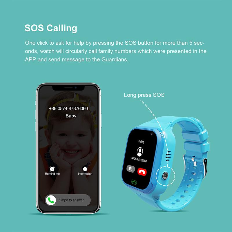 Smart Watch per bambini 4G Videochiamata WiFi LBS Localizzatore di  posizione Fotocamera SOS Impermeabile per bambini Guarda il telefono