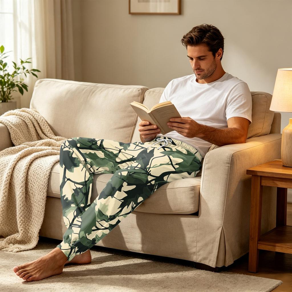 Men's Fall Winter Sleep Pants Cozy Pajama Bottoms for Home Relaxation