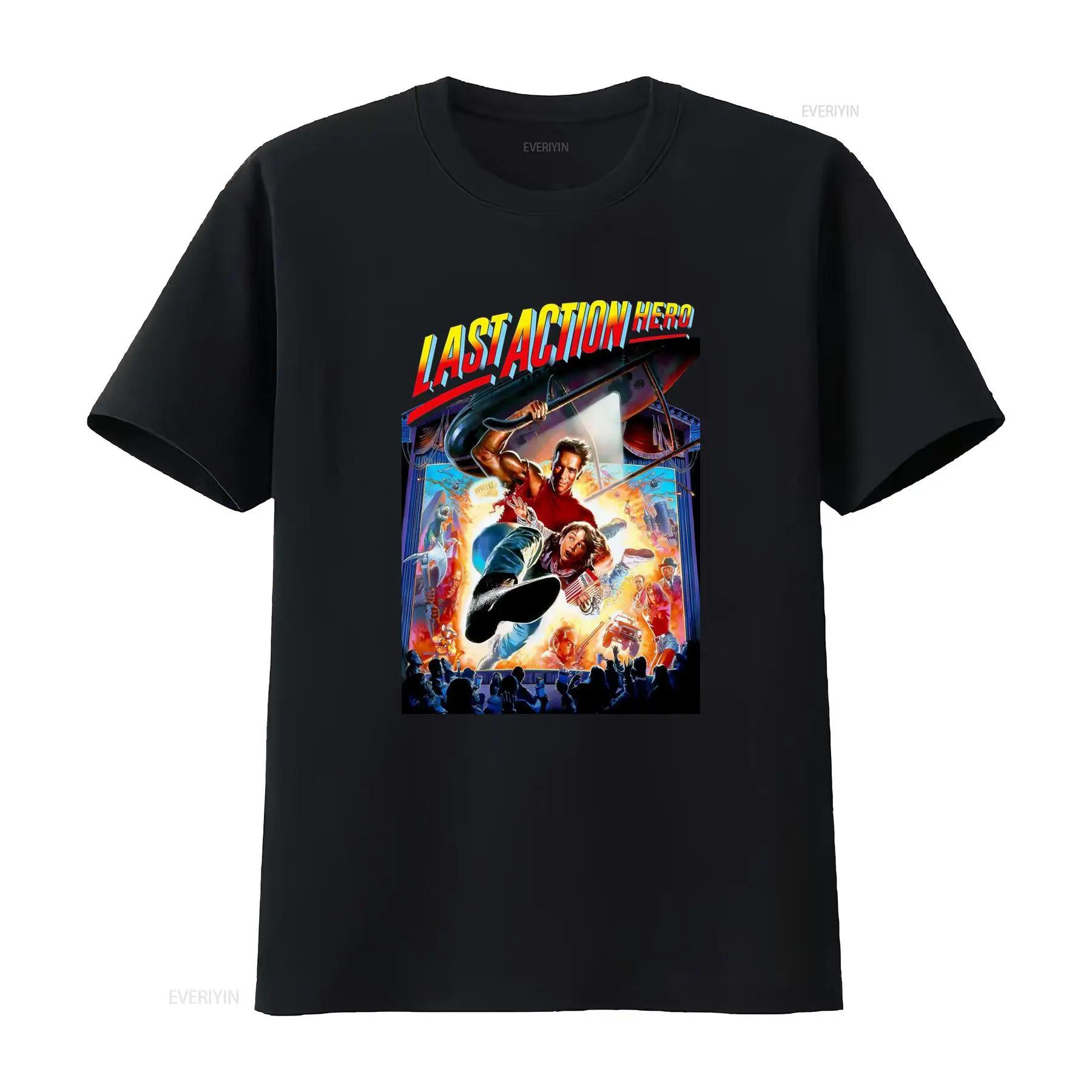 

Last Action Hero Cult Movie T Shirt Retro Adventure Design for Fans vintage Washed Breathable Comfortable Casual Soft - Men s... S разноцветный