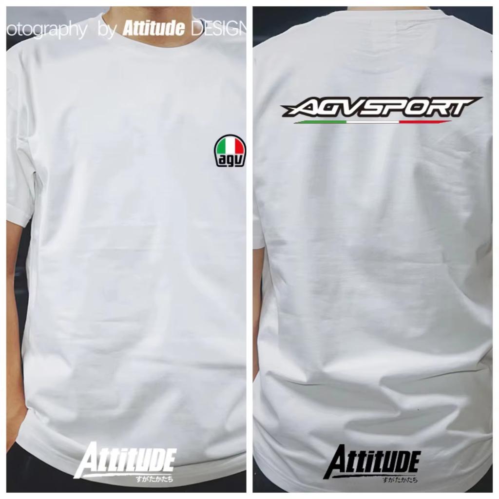 2025Summer Fashion Motorcycle Racing Motorcycle Rider AGV Helmet Daily Cycling Trend High Quality Cotton Short Sleeve T-shirt