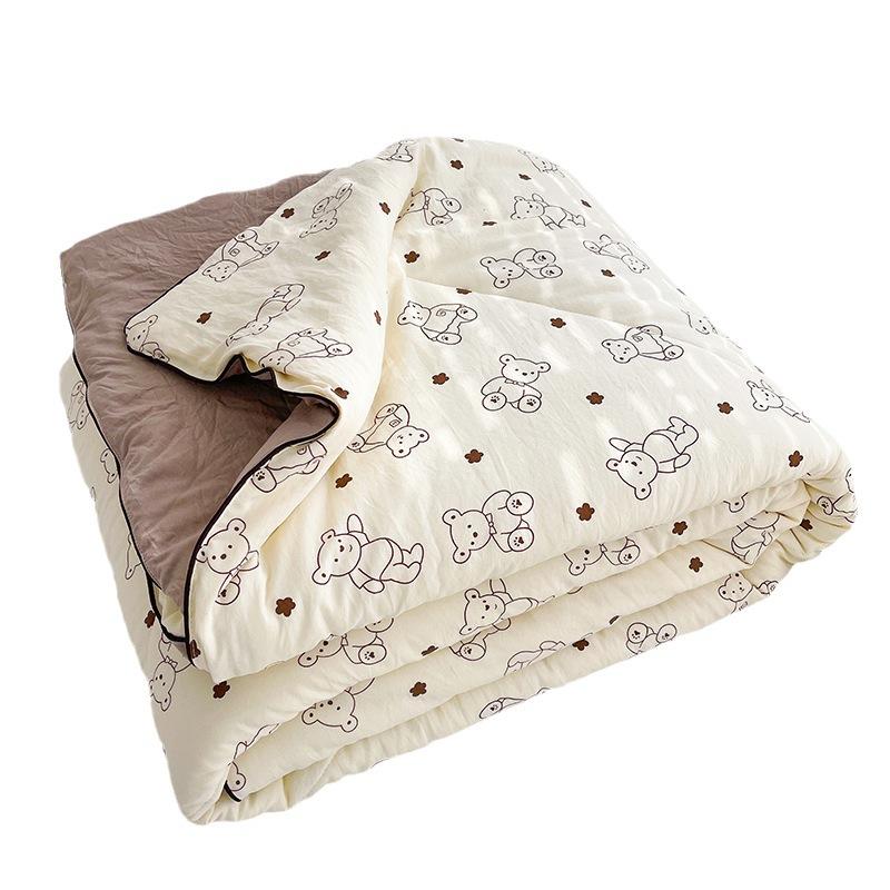Aerobic Cotton Double-layer Yarn Cartoon Summer Cool Quilt Printed Air-conditioning Quilt Breathable Summer Thin Quilt