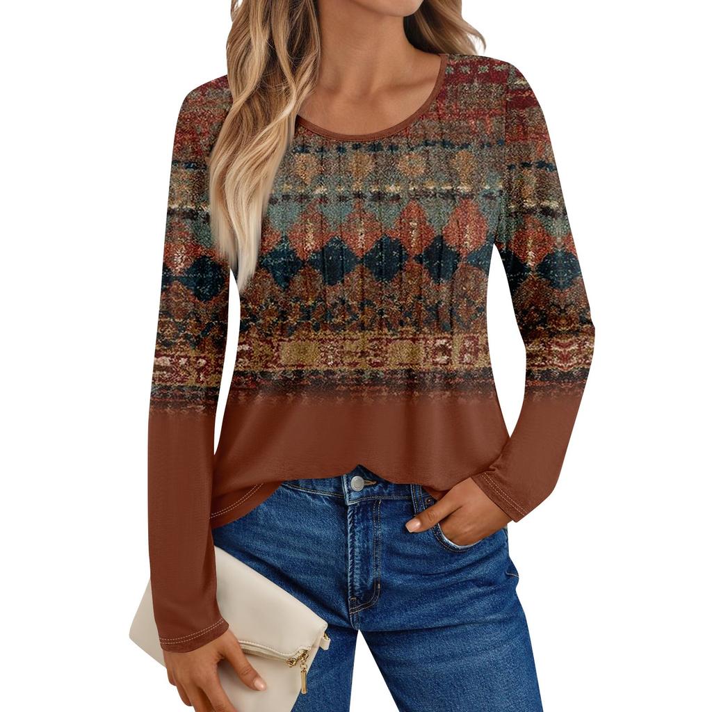 Damen Langarmshirts Grafik-T-Shirts Lässige Basic-Tops Pullover