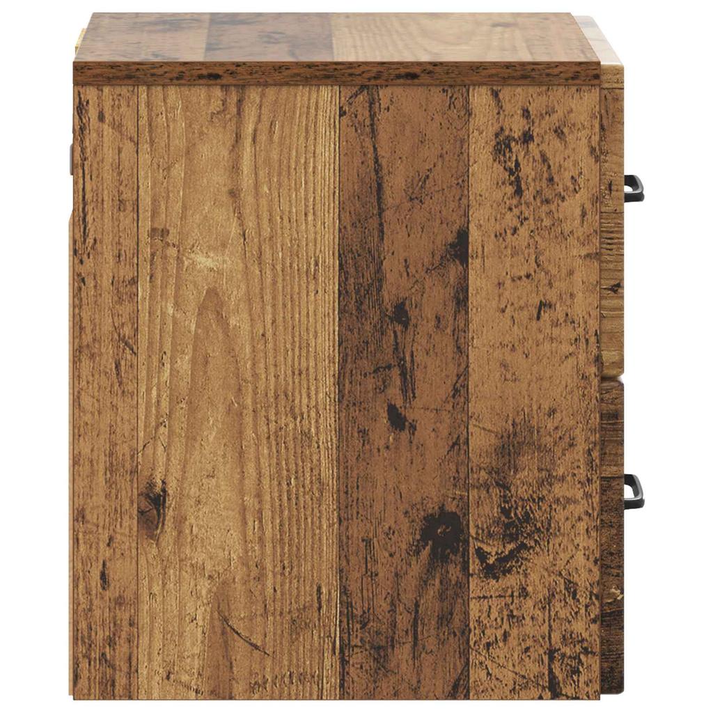 Wall Mounted Nightstand Reclaimed Wood Look 34.5 x 33 x 40 cm