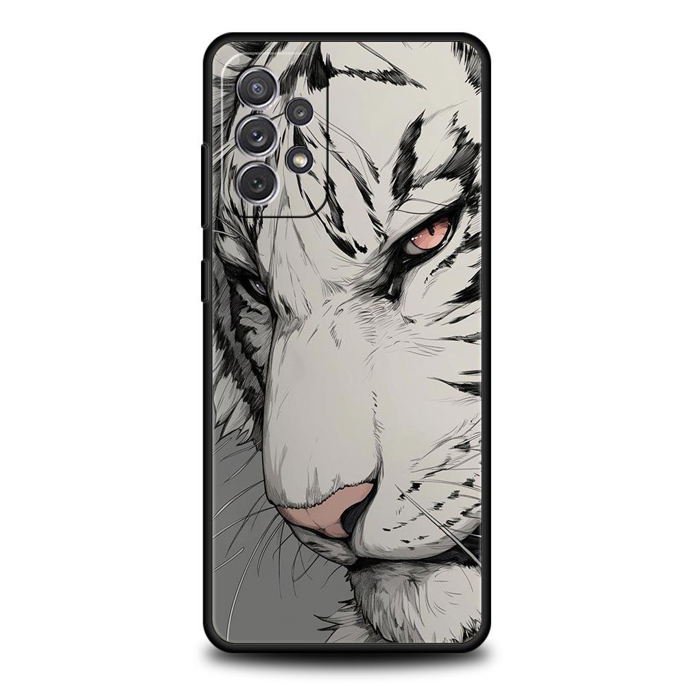 Animal White Tiger Phone Case for Samsung Galaxy A17 A13 A15 A25 A35 A51 A55 A71 A21S A11 A31 A41 A23 A53 A73 5G A03S A05s Cover