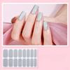16pcs/packSolid Color Glitter Nail Stickers Nail Polish Film Nail Stickers Summer Party Shiny Red Silver Disposable Nail Sticker