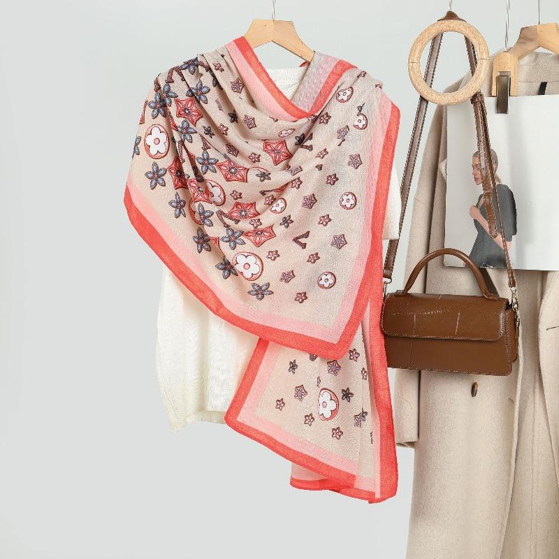 New women's printed scarf silk scarf high-end big-name autumn and winter decoration warm thin shawl scarf
