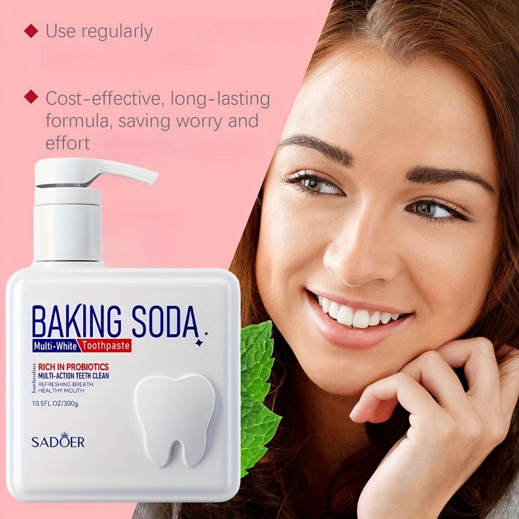 300g Probiotic Toothpaste, Pump Dispenser - Deep Cleaning, Whitening, Fresh Breath, Large Capacity Household Essential